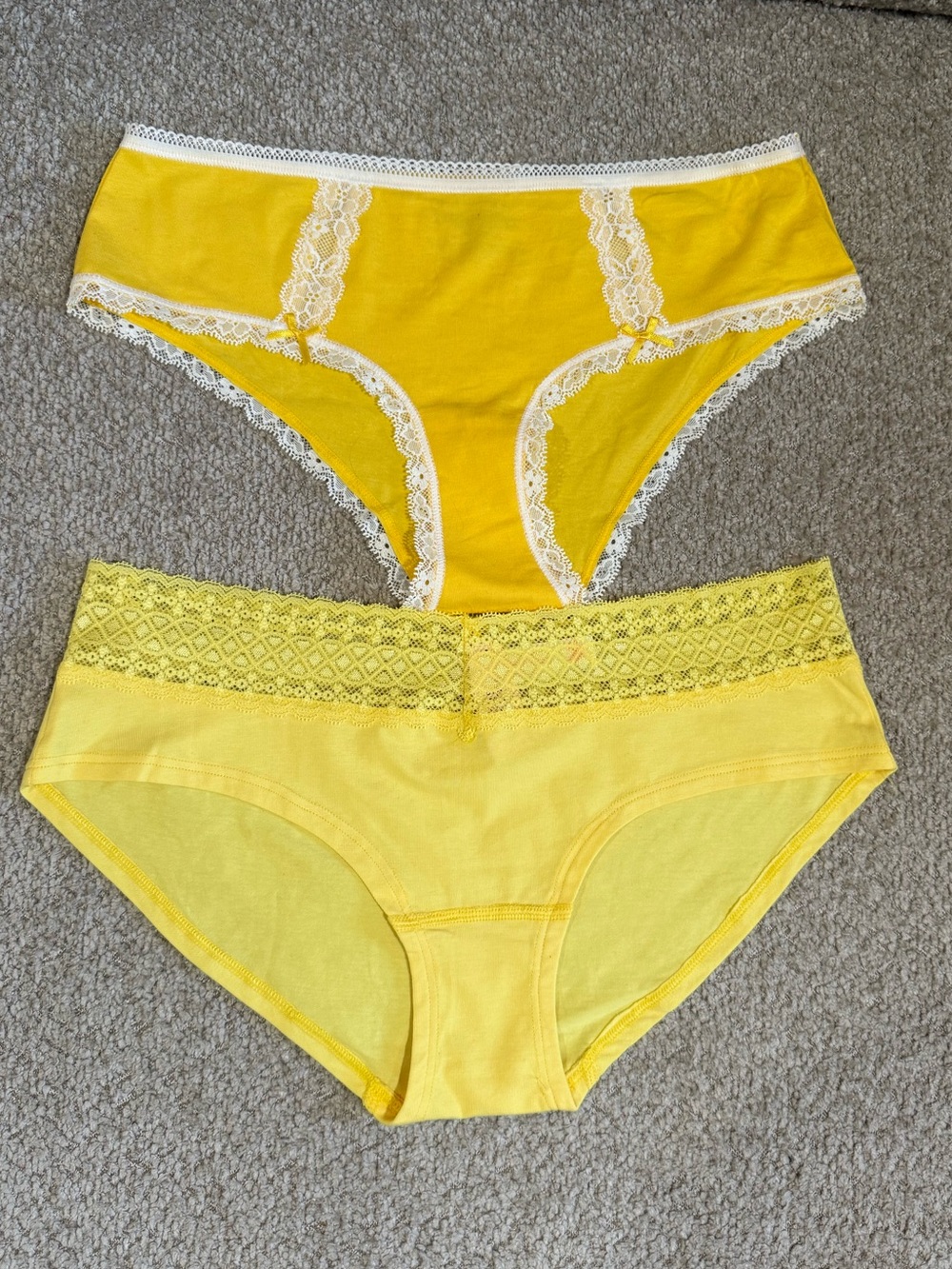 Yellow Lace Trim High-Waist Panty Pair - Picture 8 of 8